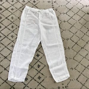 J.Jill White Linen Drawstring Pants